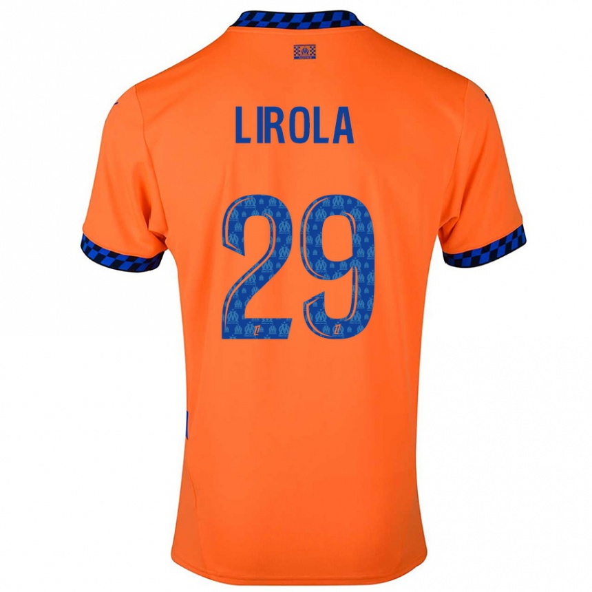 Kids Football Pol Lirola #29 Orange Dark Blue Third Jersey 2024/25 T-Shirt