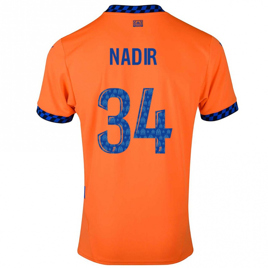 Kids Football Bilal Nadir #34 Orange Dark Blue Third Jersey 2024/25 T-Shirt