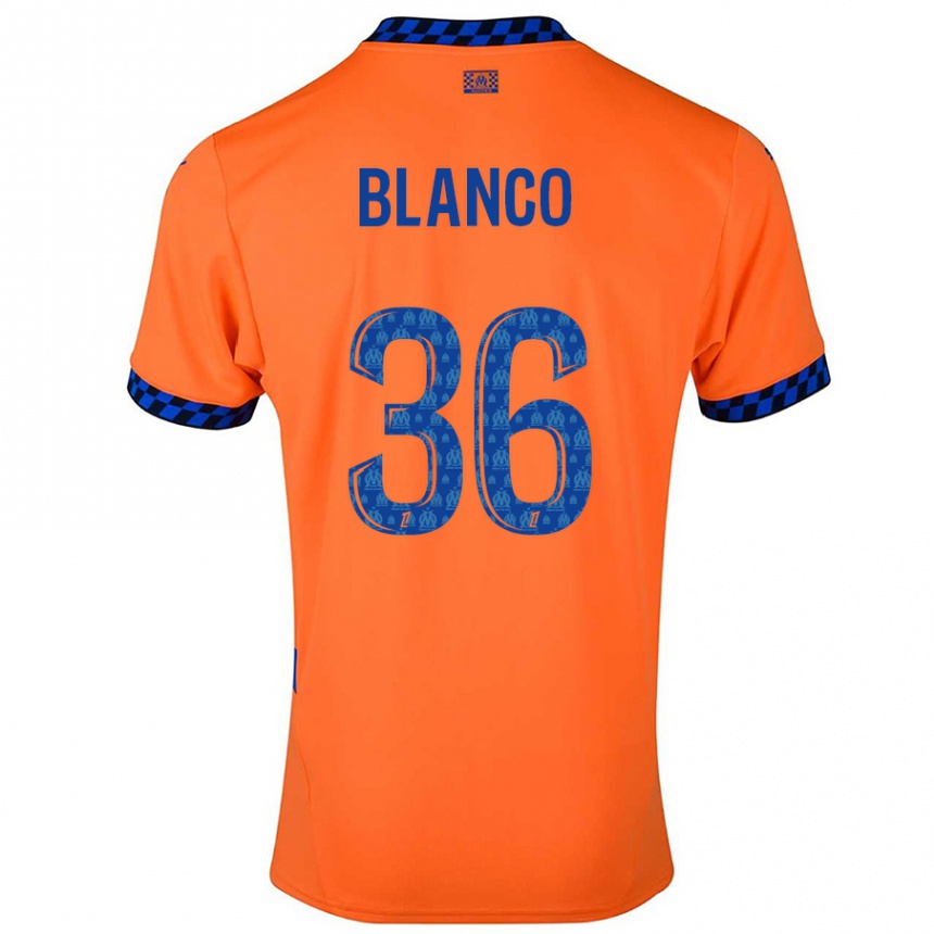 Kids Football Ruben Blanco #36 Orange Dark Blue Third Jersey 2024/25 T-Shirt