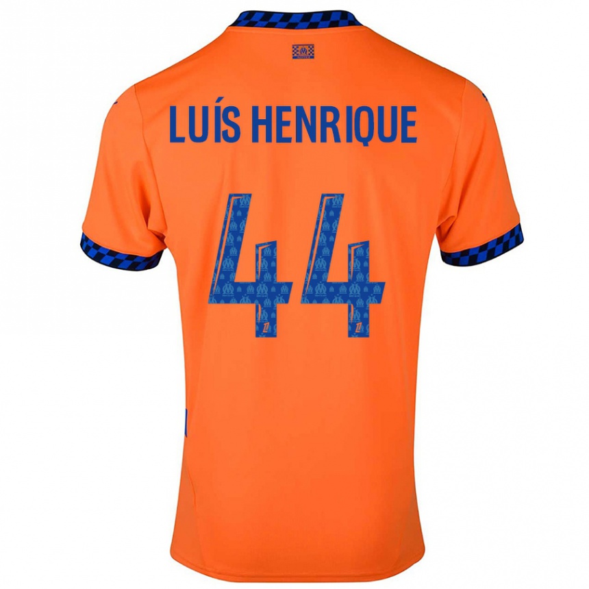 Kids Football Luis Henrique #44 Orange Dark Blue Third Jersey 2024/25 T-Shirt