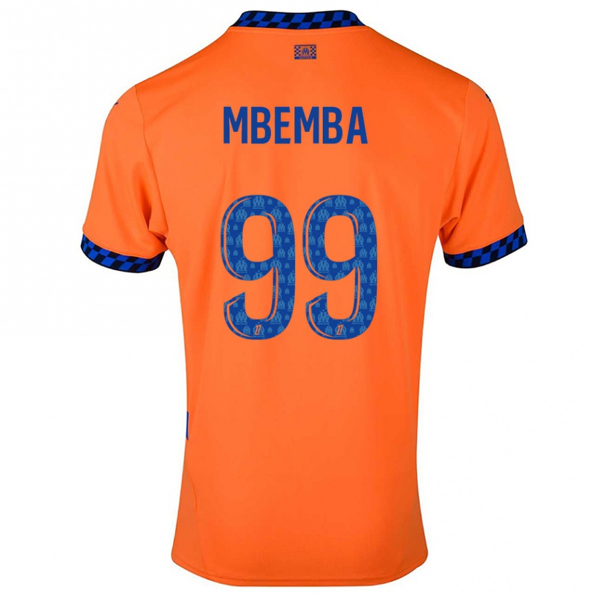 Kids Football Chancel Mbemba #99 Orange Dark Blue Third Jersey 2024/25 T-Shirt