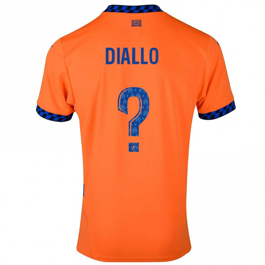 Kids Football Mouhamed Diallo #0 Orange Dark Blue Third Jersey 2024/25 T-Shirt