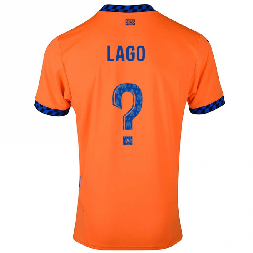 Kids Football Ange Lago #0 Orange Dark Blue Third Jersey 2024/25 T-Shirt