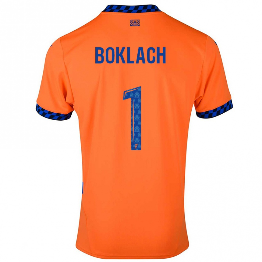 Kids Football Kateryna Boklach #1 Orange Dark Blue Third Jersey 2024/25 T-Shirt