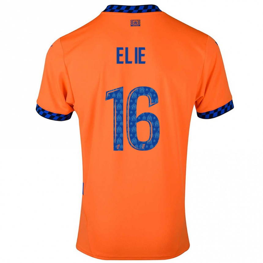 Kids Football Anaïs Elie #16 Orange Dark Blue Third Jersey 2024/25 T-Shirt