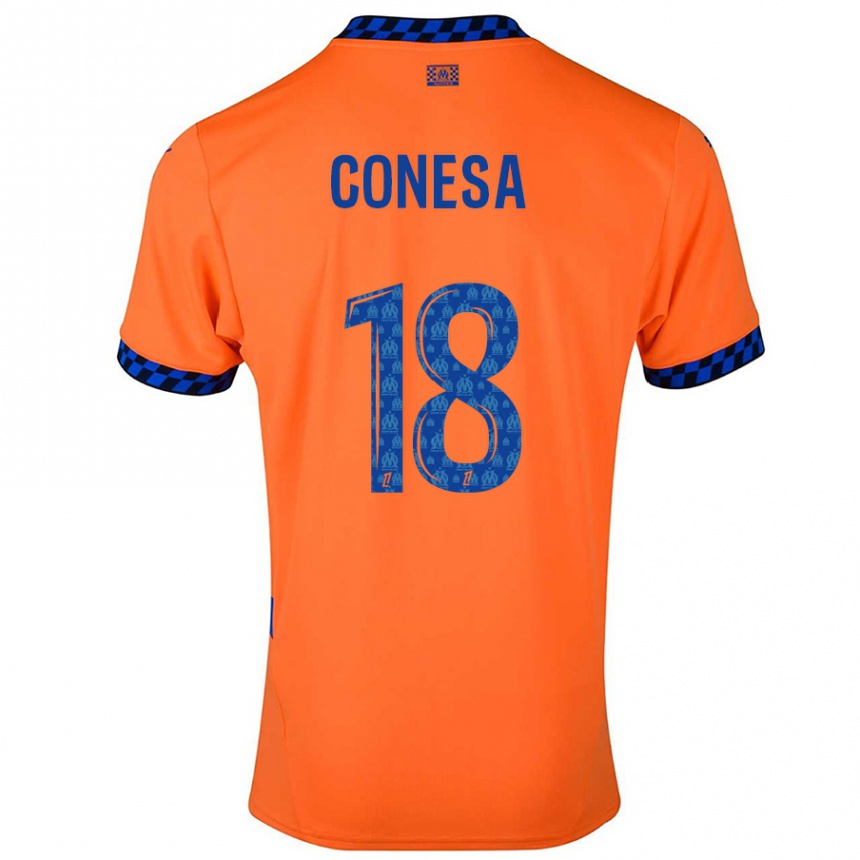 Kids Football Anna Conesa #18 Orange Dark Blue Third Jersey 2024/25 T-Shirt