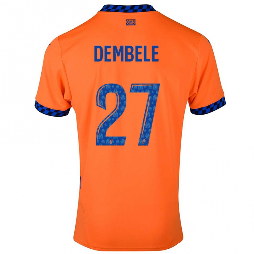 Kids Football Coumba Dembélé #27 Orange Dark Blue Third Jersey 2024/25 T-Shirt