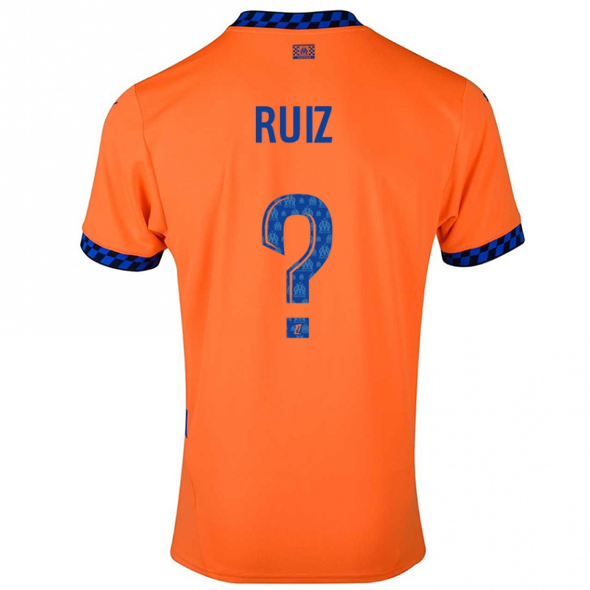 Kids Football Pedro Ruiz #0 Orange Dark Blue Third Jersey 2024/25 T-Shirt