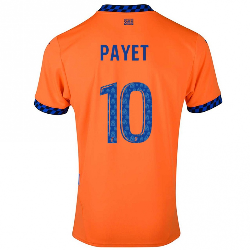 Kids Football Dimitri Payet #10 Orange Dark Blue Third Jersey 2024/25 T-Shirt