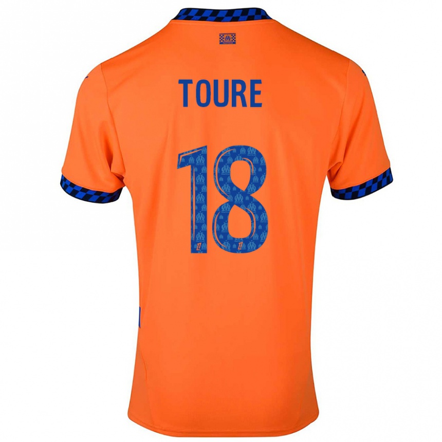 Kids Football Isaak Toure #18 Orange Dark Blue Third Jersey 2024/25 T-Shirt