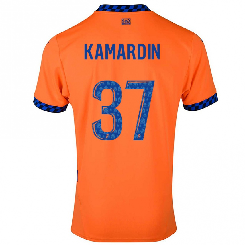 Kids Football Aaron Kamardin #37 Orange Dark Blue Third Jersey 2024/25 T-Shirt