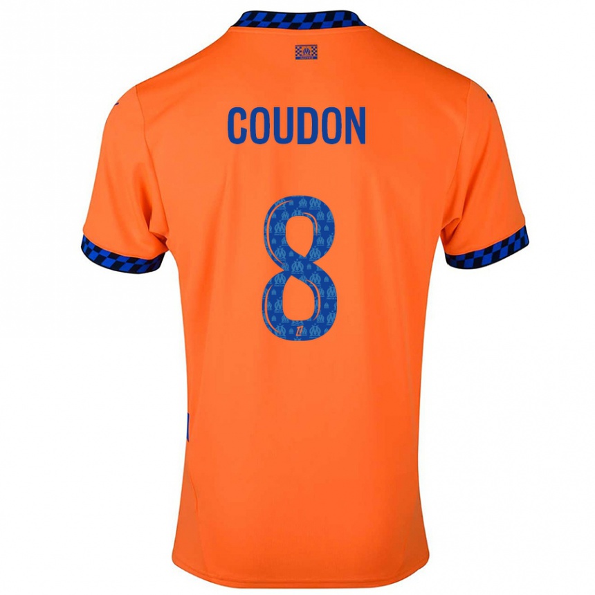 Kids Football Marine Coudon #8 Orange Dark Blue Third Jersey 2024/25 T-Shirt