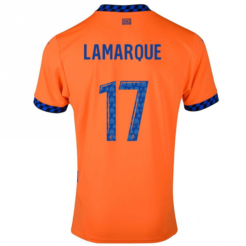 Kids Football Alais Lamarque #17 Orange Dark Blue Third Jersey 2024/25 T-Shirt