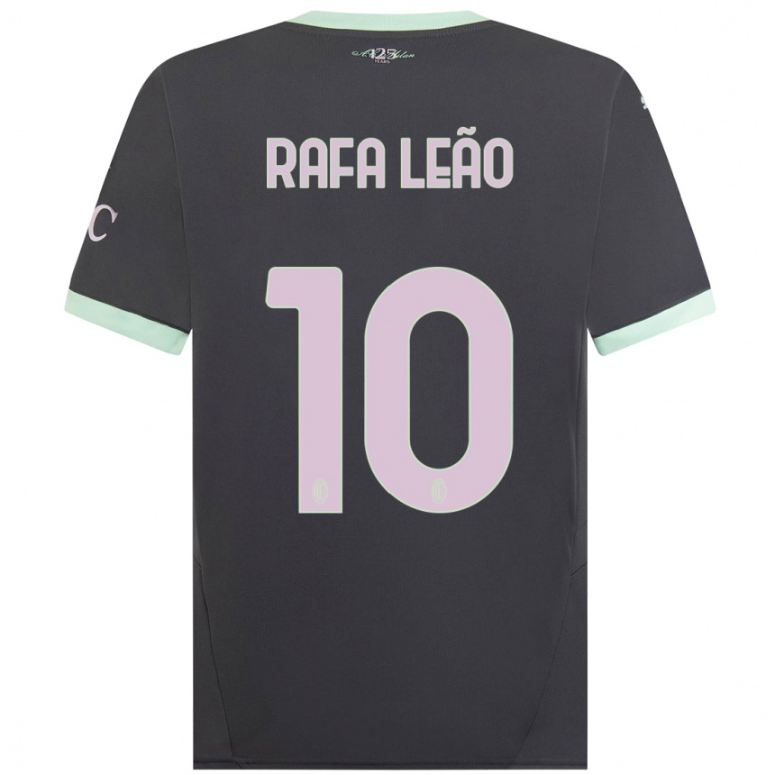 Kids Football Rafael Leao #10 Grey Third Jersey 2024/25 T-Shirt