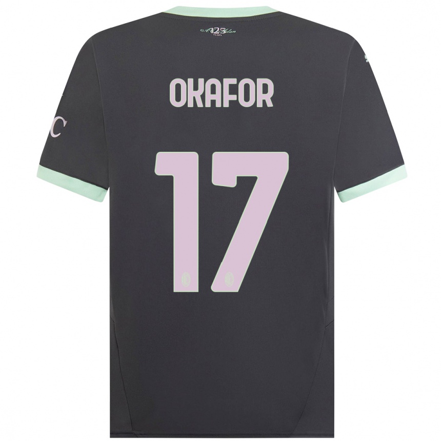 Kids Football Noah Okafor #17 Grey Third Jersey 2024/25 T-Shirt