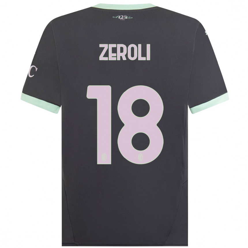 Kids Football Kevin Zeroli #18 Grey Third Jersey 2024/25 T-Shirt