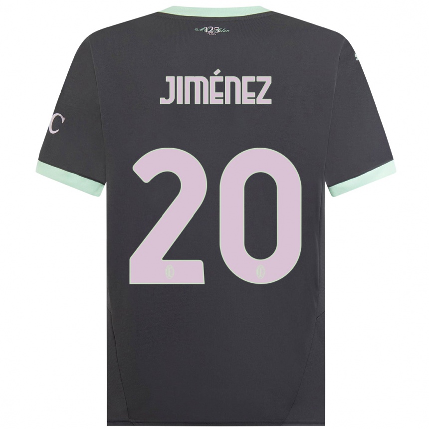 Kids Football Álex Jiménez #20 Grey Third Jersey 2024/25 T-Shirt