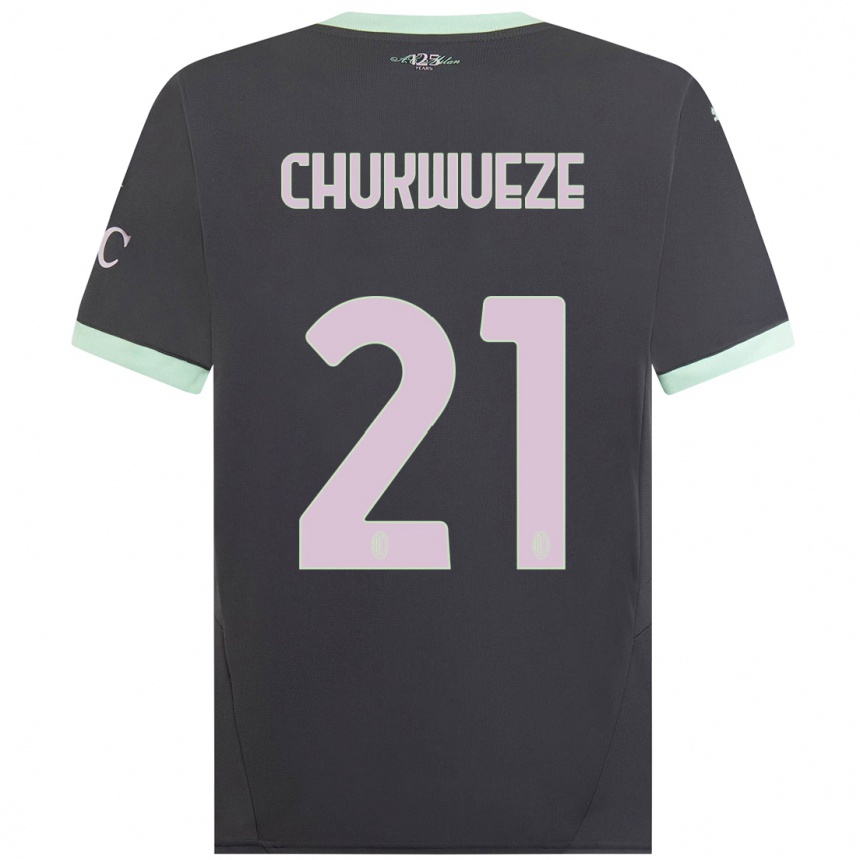 Kids Football Samuel Chukwueze #21 Grey Third Jersey 2024/25 T-Shirt