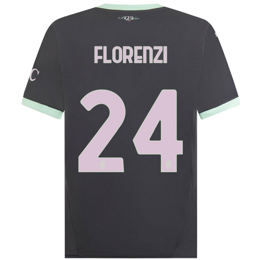 Kids Football Alessandro Florenzi #24 Grey Third Jersey 2024/25 T-Shirt