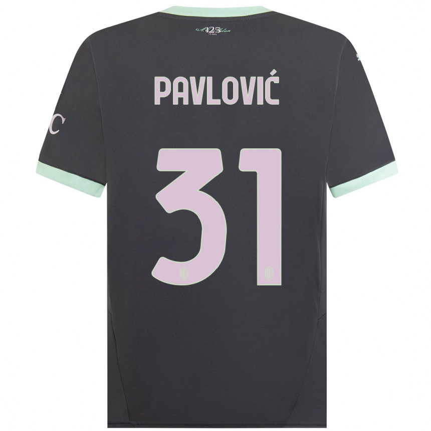 Kids Football Strahinja Pavlović #31 Grey Third Jersey 2024/25 T-Shirt