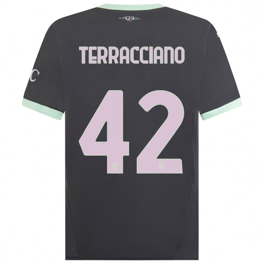 Kids Football Filippo Terracciano #42 Grey Third Jersey 2024/25 T-Shirt