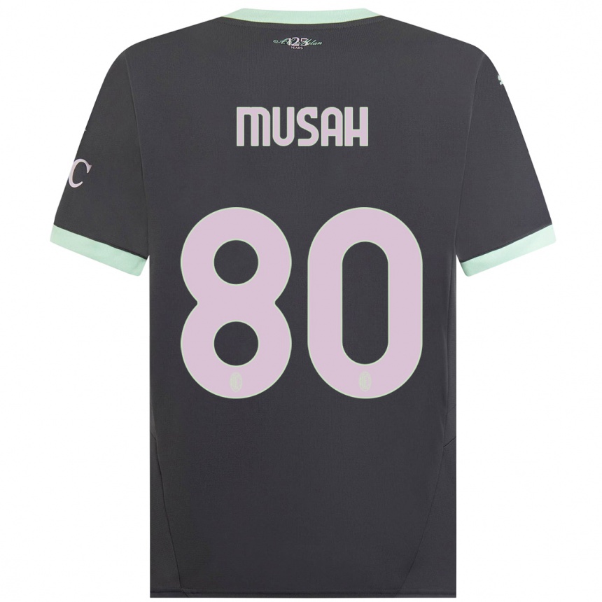 Kids Football Yunus Musah #80 Grey Third Jersey 2024/25 T-Shirt