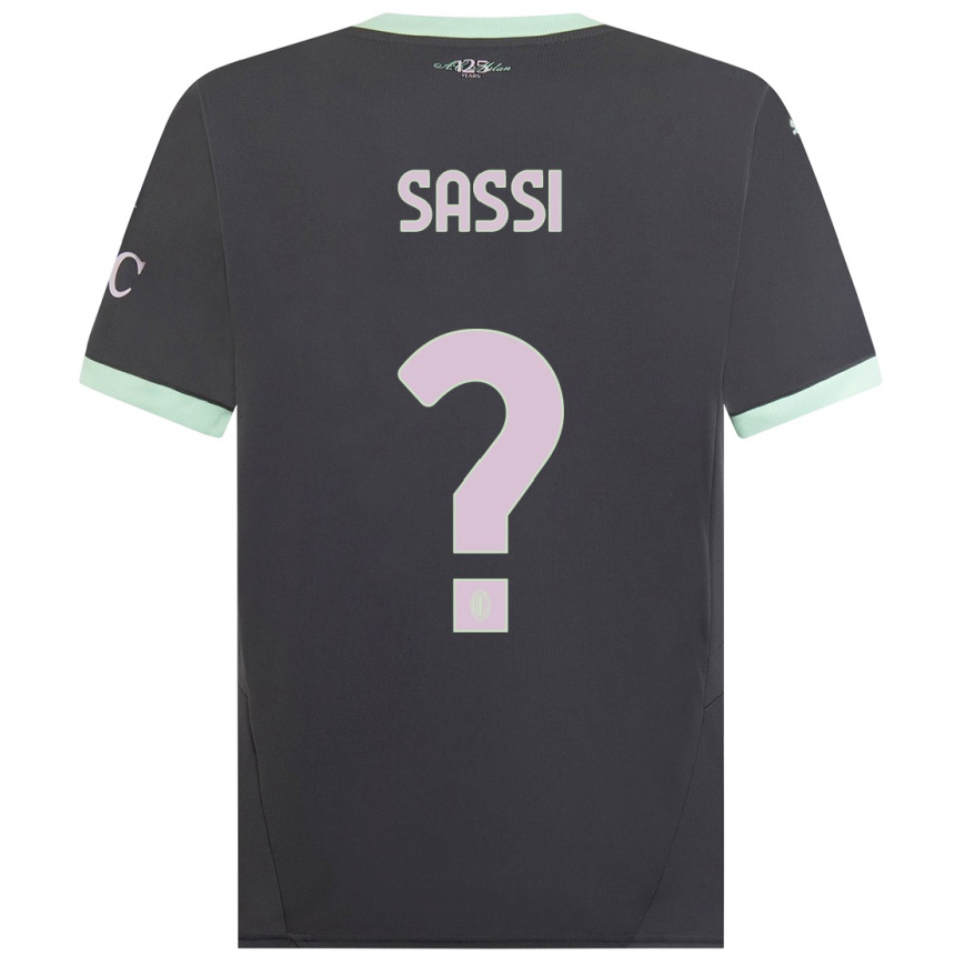 Kids Football Simone Sassi #0 Grey Third Jersey 2024/25 T-Shirt