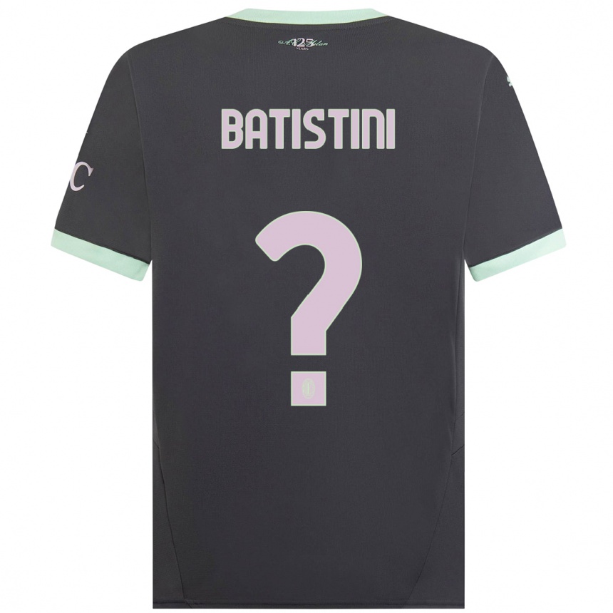 Kids Football Simone Batistini #0 Grey Third Jersey 2024/25 T-Shirt