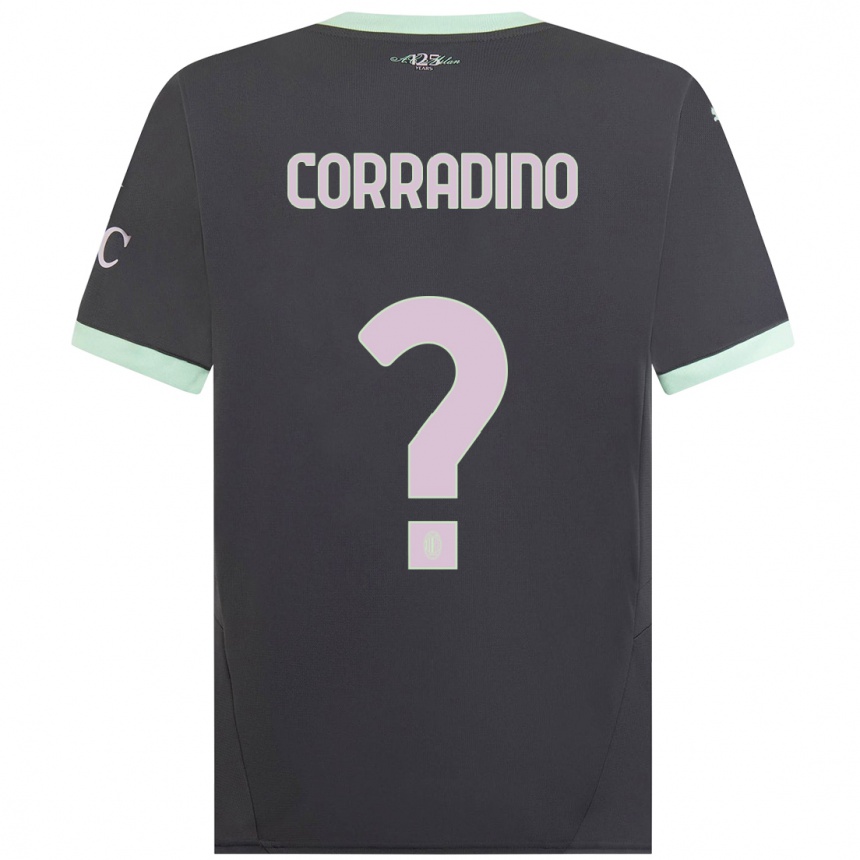 Kids Football Riccardo Corradino #0 Grey Third Jersey 2024/25 T-Shirt