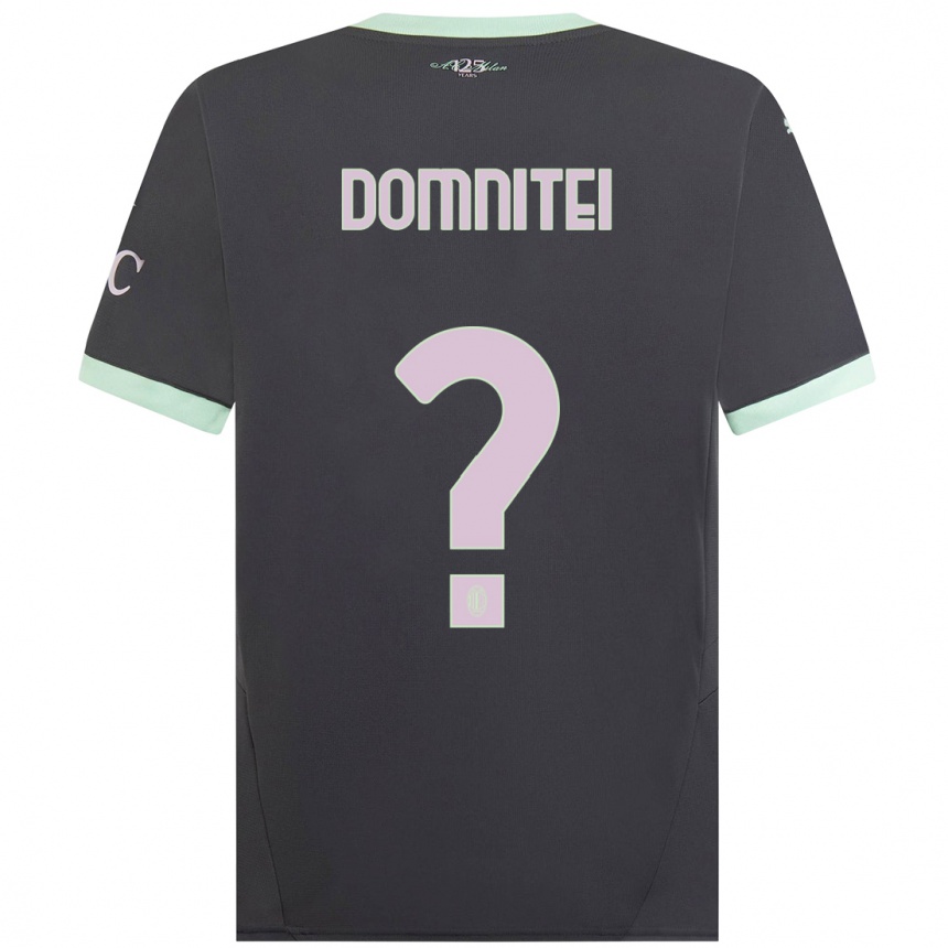 Kids Football Francesco Domniței #0 Grey Third Jersey 2024/25 T-Shirt