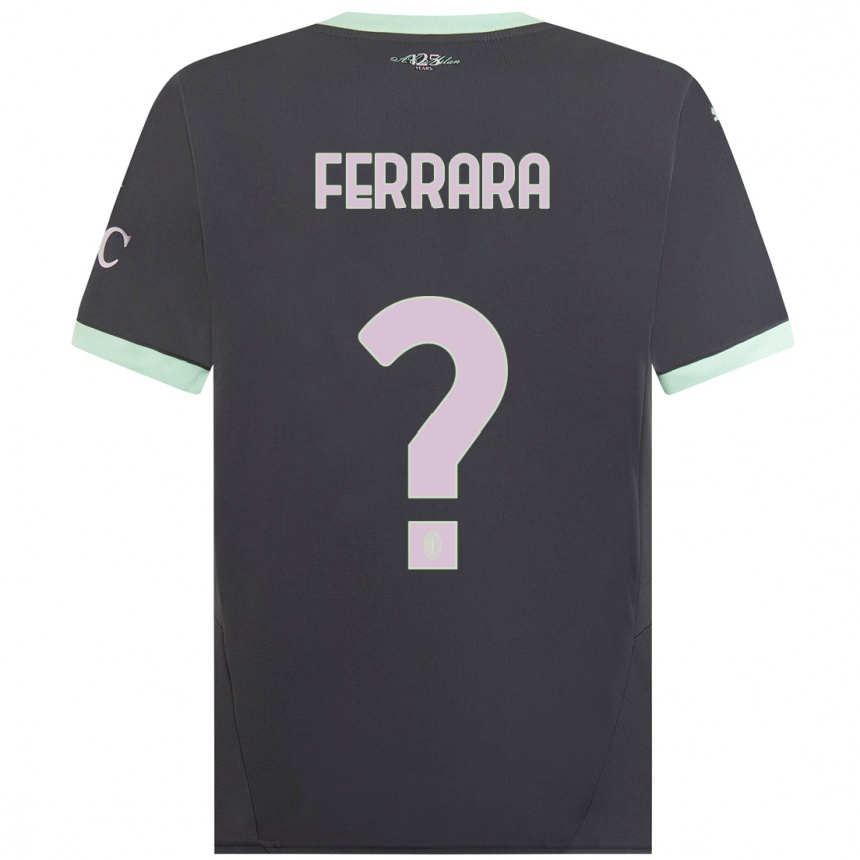 Kids Football Francesco Ferrara #0 Grey Third Jersey 2024/25 T-Shirt