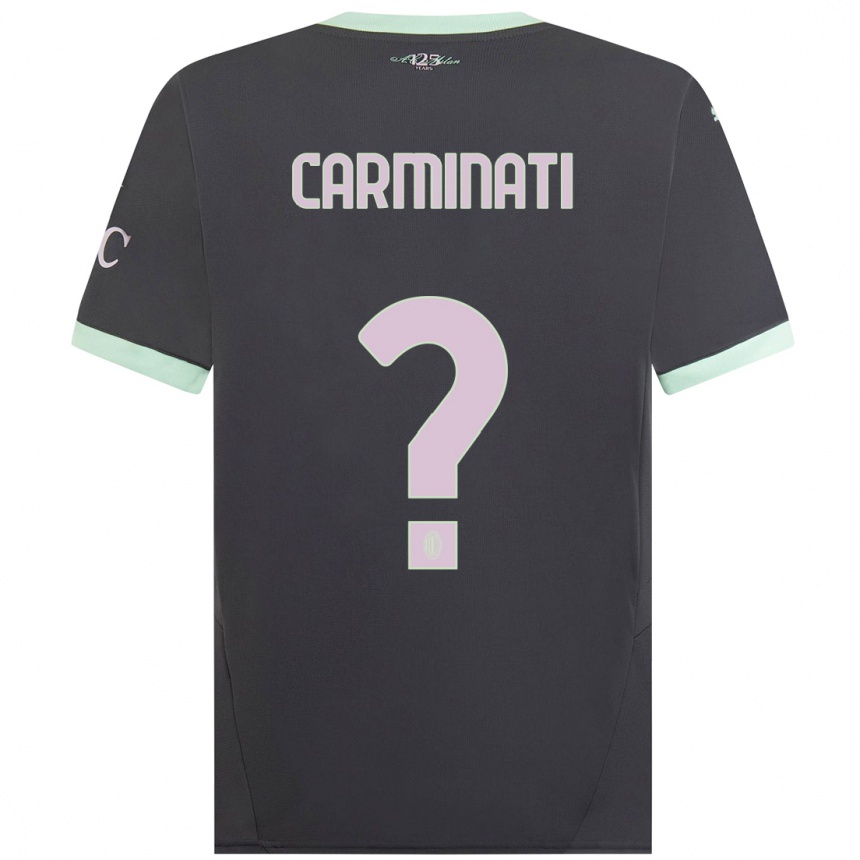 Kids Football Diego Carminati #0 Grey Third Jersey 2024/25 T-Shirt