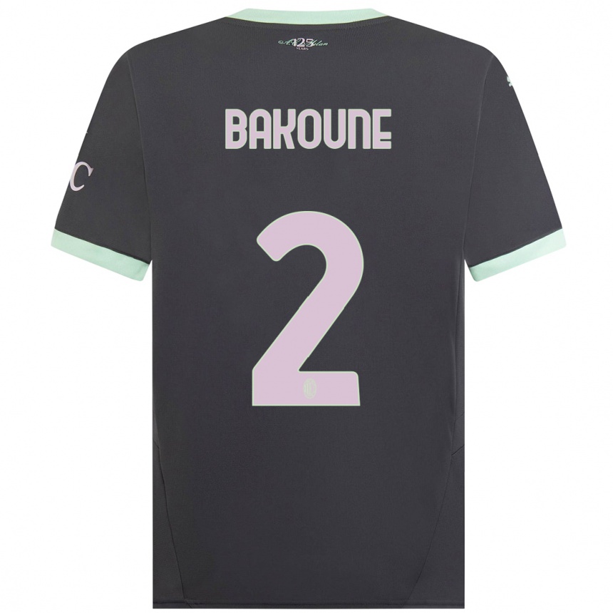 Kids Football Adam Bakoune #2 Grey Third Jersey 2024/25 T-Shirt