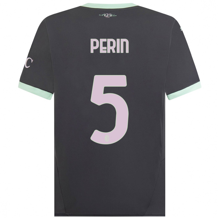 Kids Football Ernesto Perin #5 Grey Third Jersey 2024/25 T-Shirt