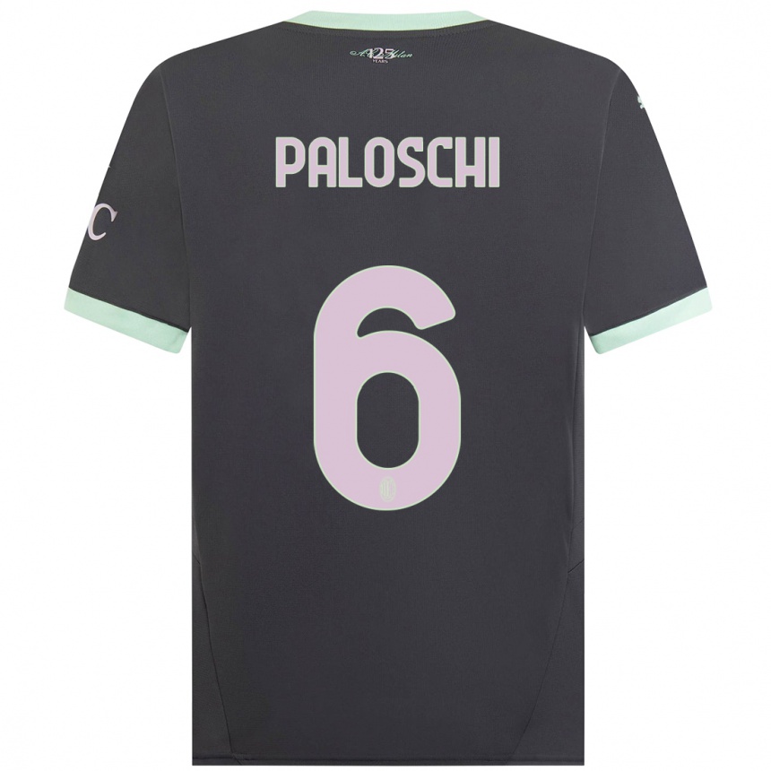 Kids Football Dorian Paloschi #6 Grey Third Jersey 2024/25 T-Shirt