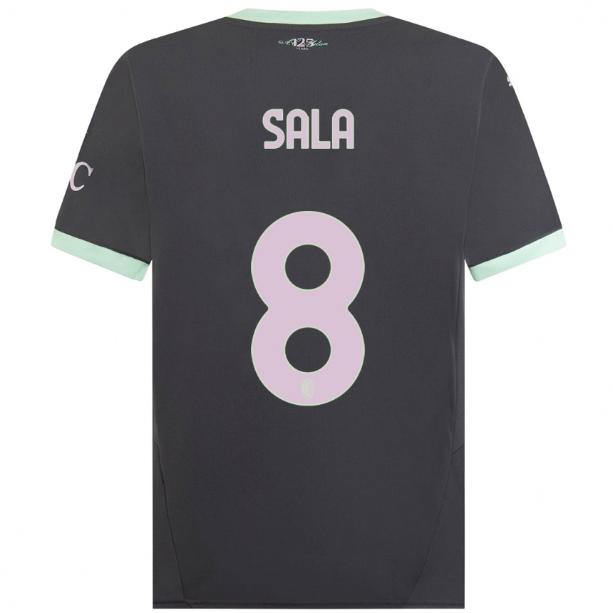 Kids Football Emanuele Sala #8 Grey Third Jersey 2024/25 T-Shirt