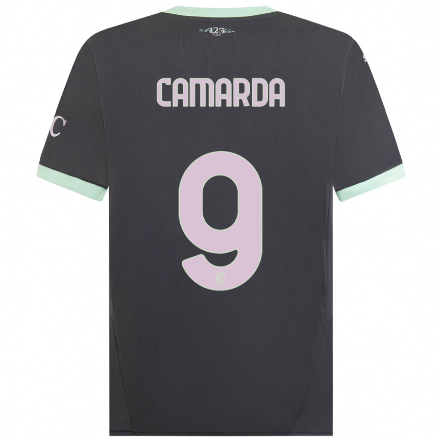 Kids Football Francesco Camarda #9 Grey Third Jersey 2024/25 T-Shirt