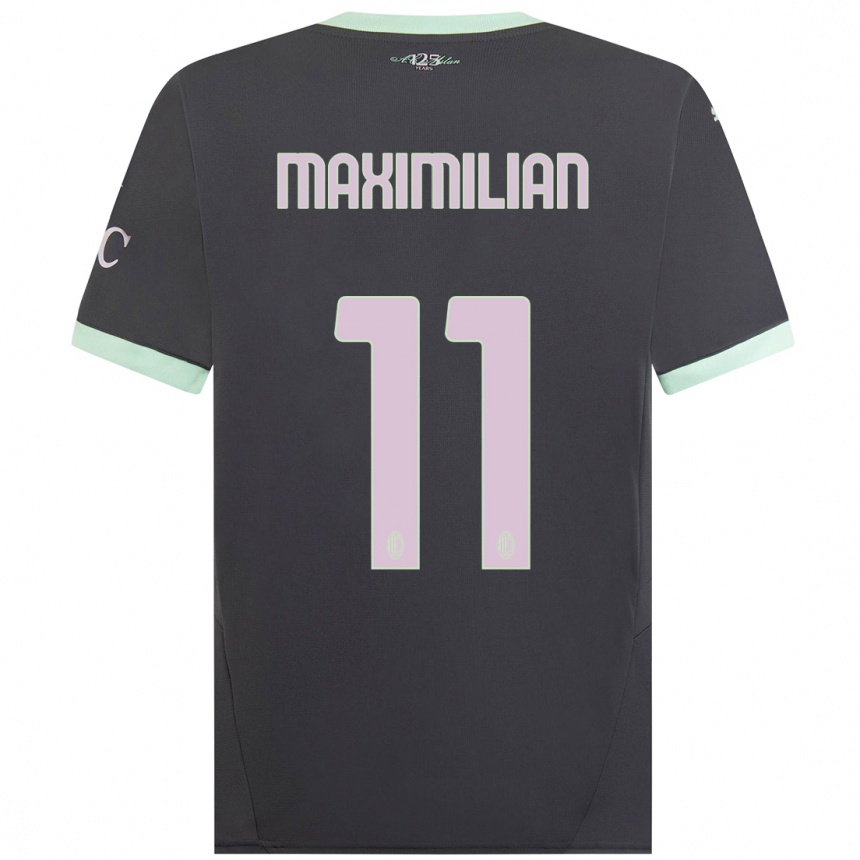 Kids Football Maximilian Ibrahimović #11 Grey Third Jersey 2024/25 T-Shirt