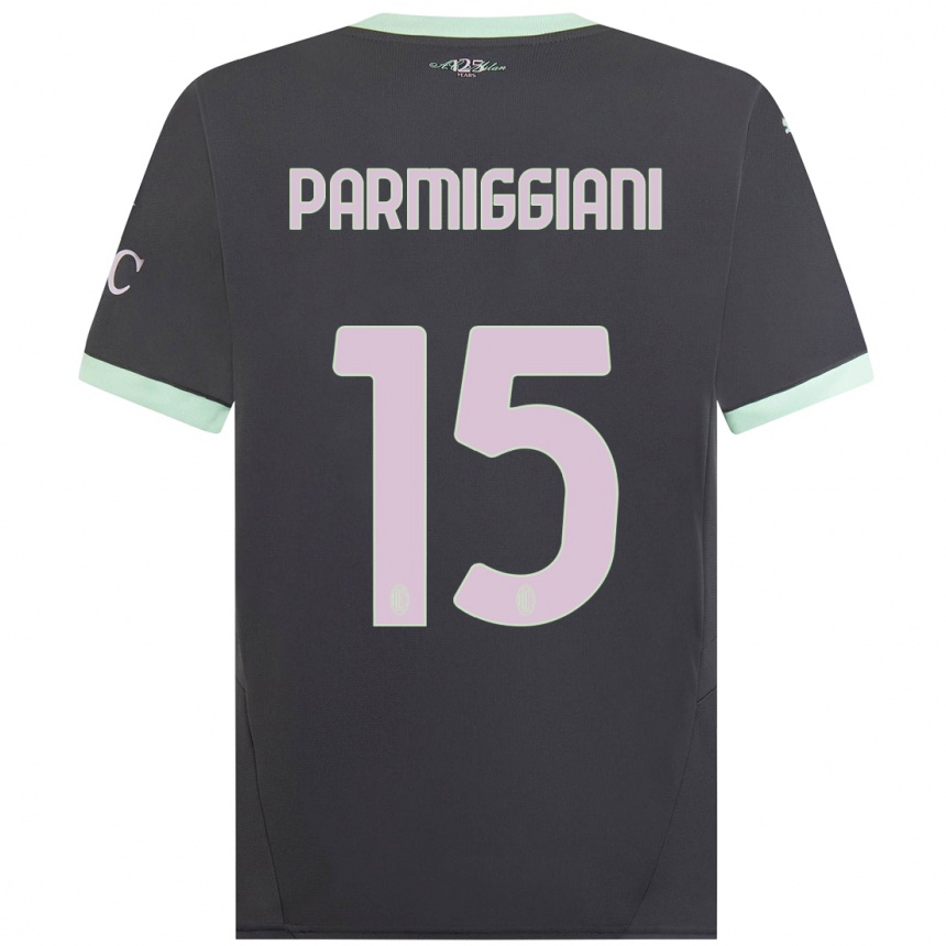 Kids Football Pietro Parmiggiani #15 Grey Third Jersey 2024/25 T-Shirt