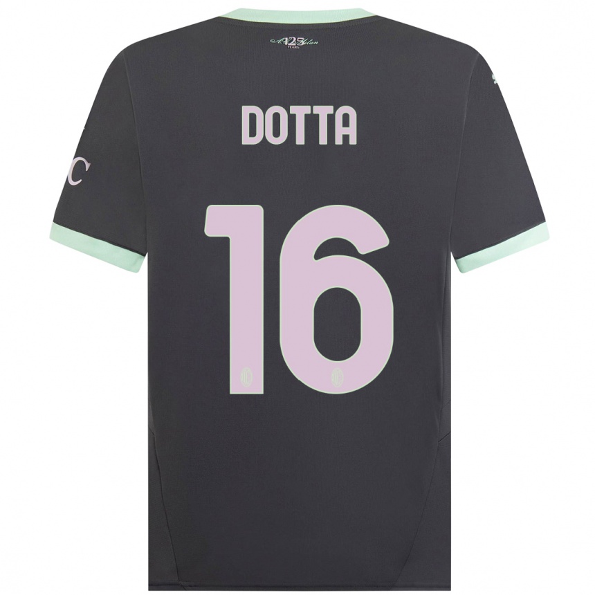 Kids Football Cristiano Dotta #16 Grey Third Jersey 2024/25 T-Shirt