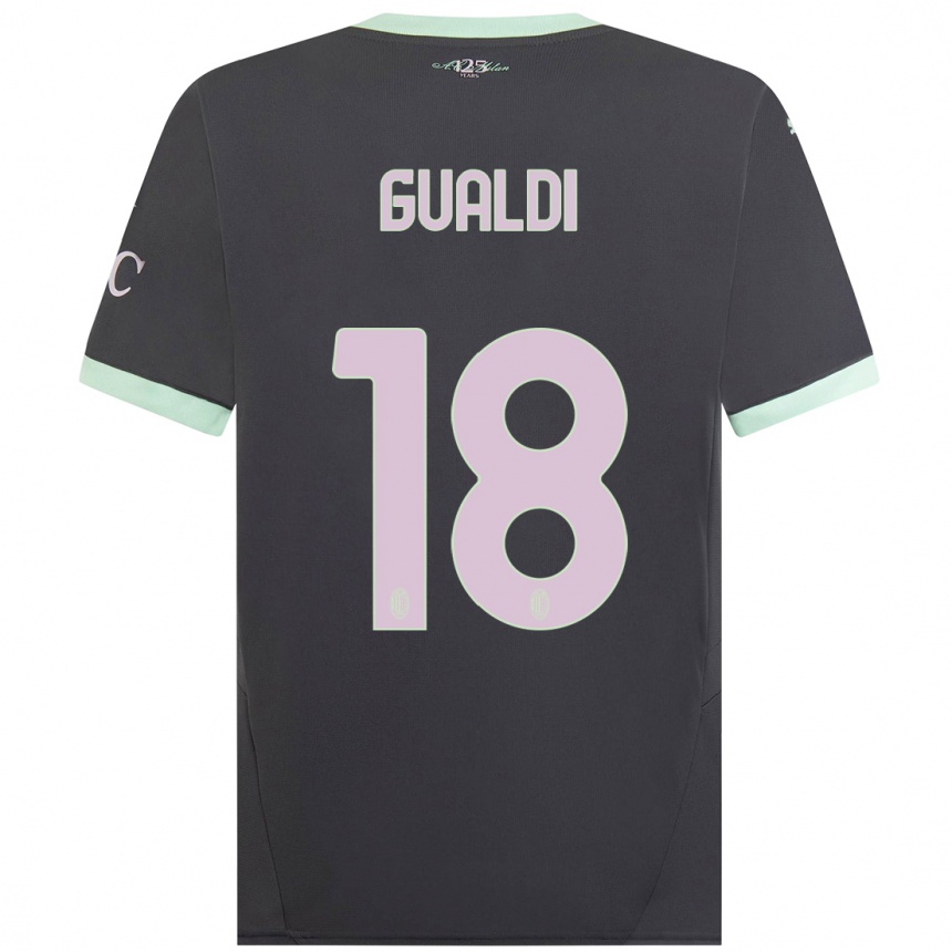 Kids Football Andrea Gualdi #18 Grey Third Jersey 2024/25 T-Shirt