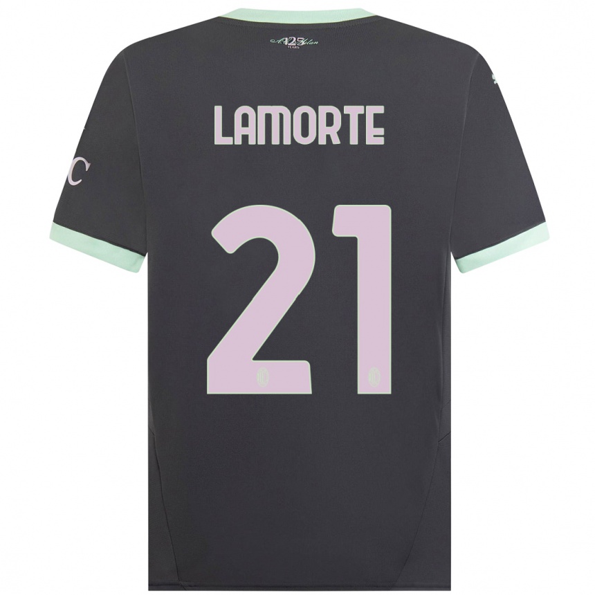 Kids Football Alessandro Lamorte #21 Grey Third Jersey 2024/25 T-Shirt