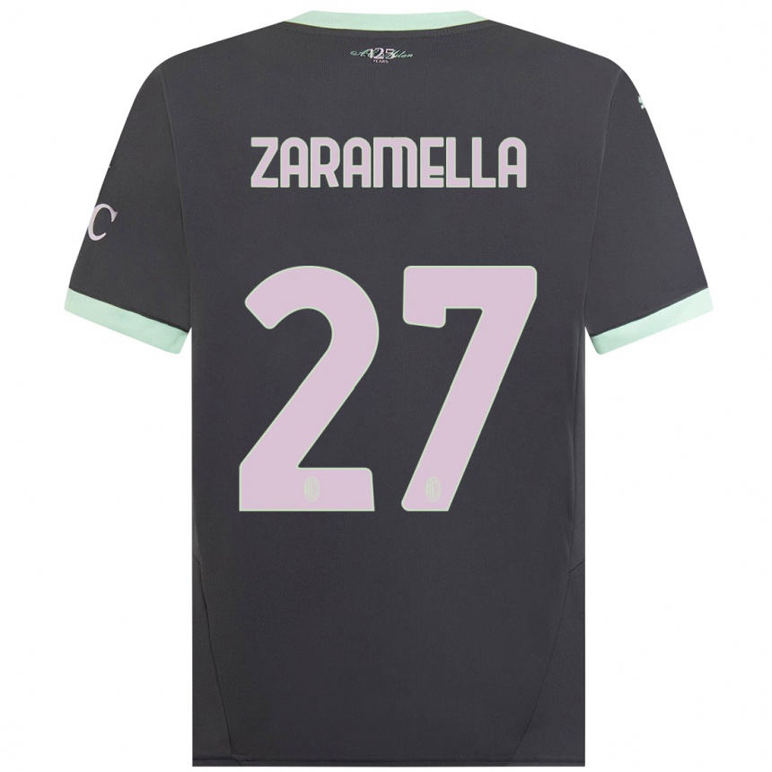 Kids Football Mattia Zaramella #27 Grey Third Jersey 2024/25 T-Shirt