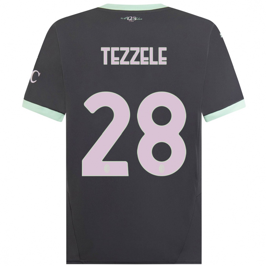 Kids Football Matteo Tezzele #28 Grey Third Jersey 2024/25 T-Shirt