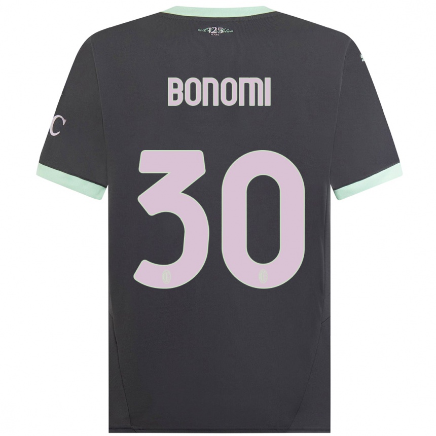 Kids Football Alessandro Bonomi #30 Grey Third Jersey 2024/25 T-Shirt