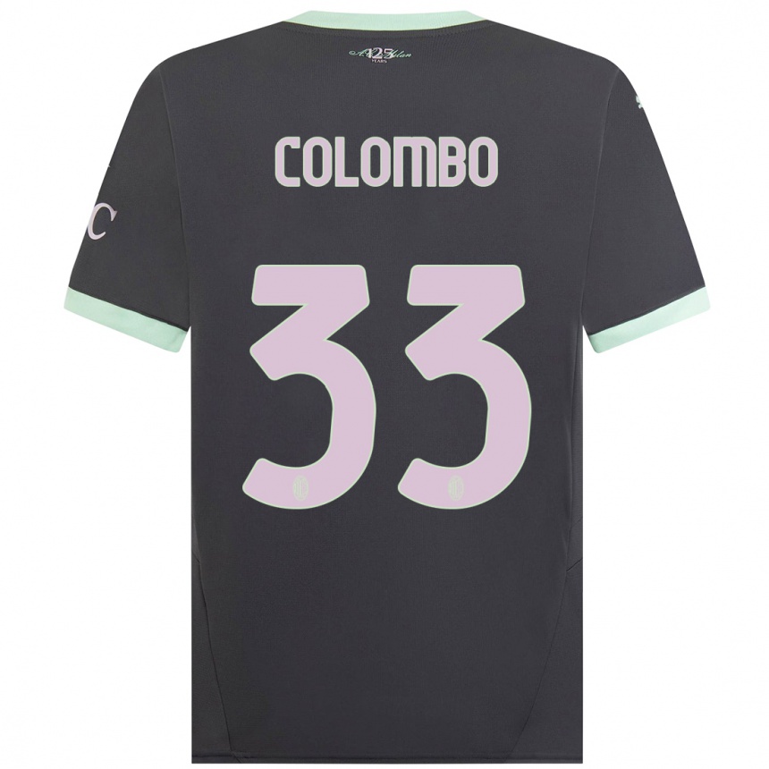 Kids Football Federico Colombo #33 Grey Third Jersey 2024/25 T-Shirt