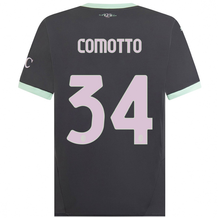 Kids Football Christian Comotto #34 Grey Third Jersey 2024/25 T-Shirt