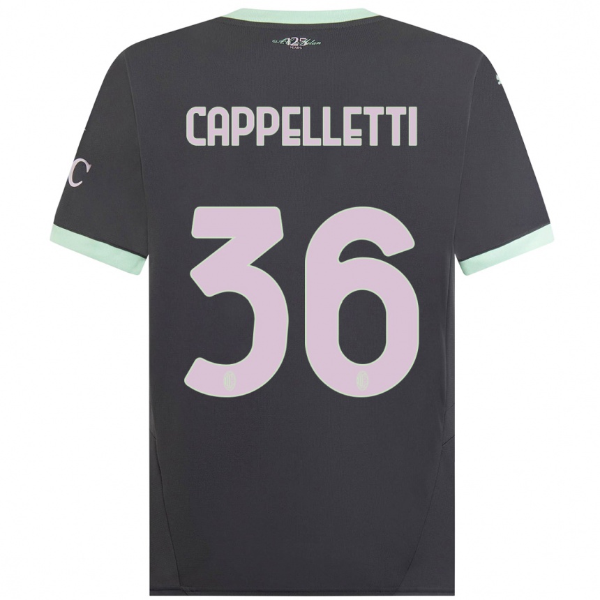 Kids Football Mattia Cappelletti #36 Grey Third Jersey 2024/25 T-Shirt