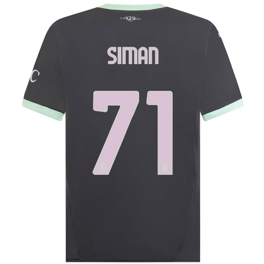 Kids Football Alexandru Șiman #71 Grey Third Jersey 2024/25 T-Shirt