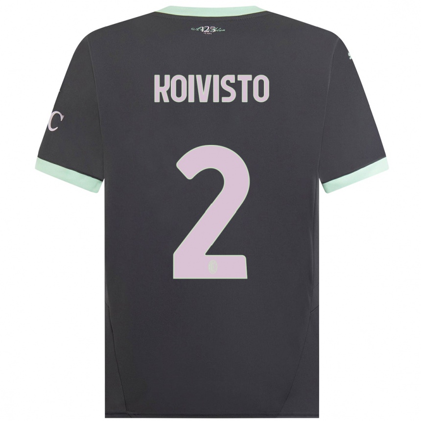 Kids Football Emma Koivisto #2 Grey Third Jersey 2024/25 T-Shirt